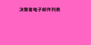 决策者电子邮件列表